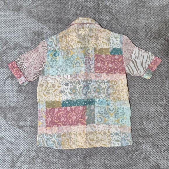 Johnny Was Marseille Garden Resort Shirt Mix Print Collar Button Up Blouse Small - Picture 3 of 8